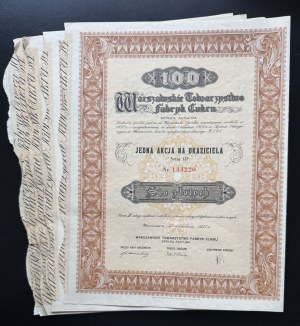 Warsaw Sugar Factory Society, share for 100 zlotys 1918, set of 12 shares