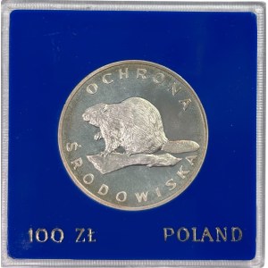 PRL, 100 złotych 1978, Ochrona środowiska, Bóbr