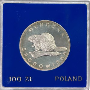 People's Republic of Poland, 100 gold 1978, Environmental protection, Beaver