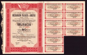 Polish Mechanics Association of America - bond for 80 zlotys 1924