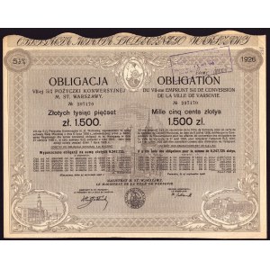 5,5% pożyczka konwersyjna Warszawy na 1.500 złotych 1925, Em. VII