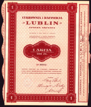 Sugar Factory and Refinery Lublin, 100 zloty 1925