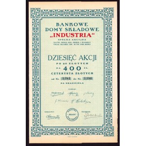 Bankowe Domy Składowe „Industria”, 400 złotych 1921