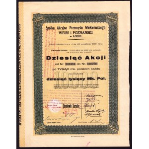 Weiss i Poznański w Łodzi, 10.000 mkp 1921