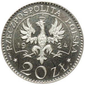 Copy of proof coin, 20 gold 1924, Ag 925