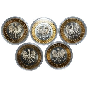 PRL, 20.000 złotych 1991, zestaw 5 sztuk