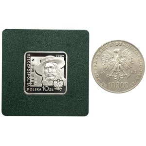 PRL, III RP, 10, 10.000 złotych (1987 - 2009), zestaw 2 sztuk