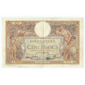 Francja, 100 franków 17,3,1938, seria Z