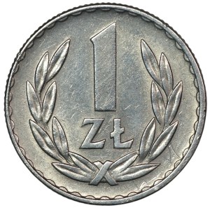 PRL, 1 złoty 1949, aluminium, Destrukt, skrętka około 30 stopni