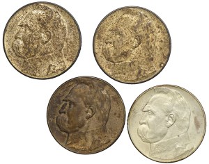 II RP, 10 zloty (1935-1936), Jozef Pilsudski, set of 4 coins