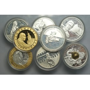 III RP, 10 złotych (2005-2009), srebro, zestaw 8 sztuk monet