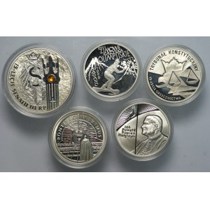 III RP, 10,20 złotych (1998-2004), srebro, zestaw 5 sztuk monet