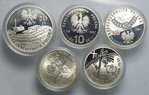 Third Republic, 10.20 gold (1998-2004), silver, set of 5 coins