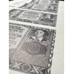 Arkusz 18 banknotów 20 złotych 1940 - okupacja niemiecka, Bank Emisyjny w Polsce