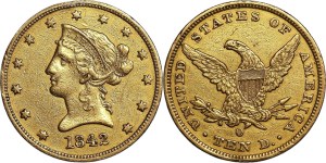 USA, $10 1842, (O) New Orleans, RARE coin