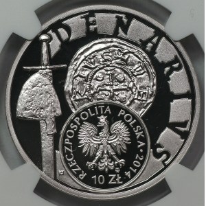 III RP, 10 złotych 2014 - Denar Bolesława III Krzywoustego NGC PF70 Ultra Cameo