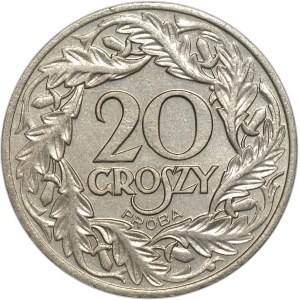 II RP, 20 groszy 1923 - PRÓBA UNIKAT Ilustrowany