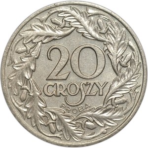 II RP, 20 groszy 1923 - PRÓBA UNIKAT Ilustrowany