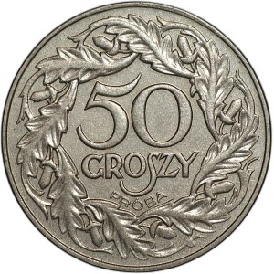 II RP, 50 groszy 1923 - PRÓBA UNIKAT Ilustrowany