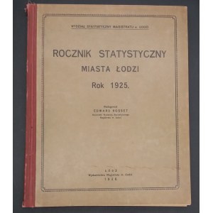 Rocznik Statystyczny Miasta Łodzi Rok 1925