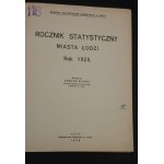 Rocznik Statystyczny Miasta Łodzi Rok 1925