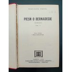 Franciszek Werfel Pieśń o Bernadecie Powieść Tom I -II Londyn 1958