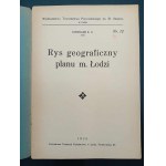 Kossmann E.O. Rys geograficzny planu m. Łodzi Rok 1930 Lodziana