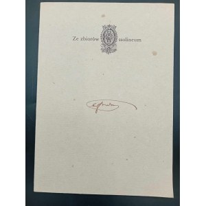 Władysław Leśniak Autografy Aleksandra Fredry