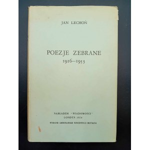 Jan Lechoń Poezje zebrane 1916-1953 Wydanie amerykańskie