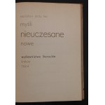 Stanislaw Jerzy Lec Untimely Thoughts New 1st Edition