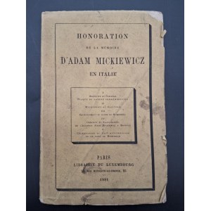 Honoration de la memoire D'Adam Mickiewicz en Italie Rok 1881