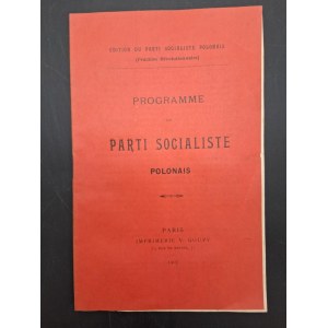 Programme du parti socialiste polonais Program PPS 1907 Paryż