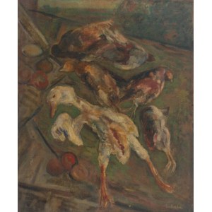 Emil KRCHA (1894-1972), Natura morta con uccelli