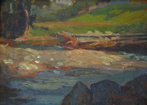 Józef TOR [THOR] (1884-1958) - ?, Pejzaż z rzeką