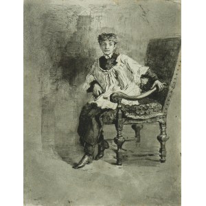 Mose Di Giosue BIANCHI (1840-1904), Portrait of a boy in an armchair