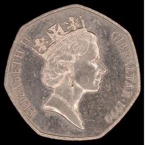 Gibraltar. 50 Pence 1990 Christmas