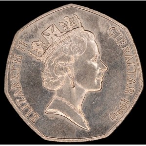 Gibraltar. 50 Pence 1990 Christmas