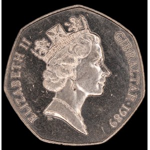 Gibraltar. 50 Pence 1989 Christmas