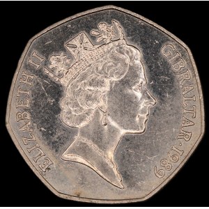 Gibraltar. 50 Pence 1989 Christmas