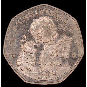 Gibraltar. 50 Pence 1989 Christmas