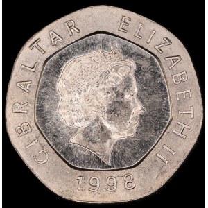 Gibraltar. 20 Pence 1998