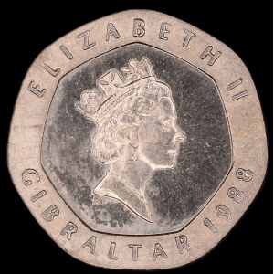 Gibraltar. 20 Pence 1988
