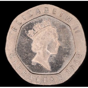 Gibraltar. 20 Pence 1988