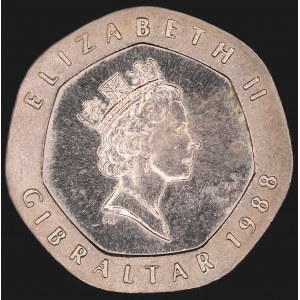 Gibraltar. 20 Pence 1988