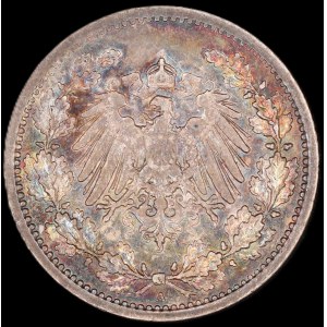 Germany. Empire 1/2 Mark 1915 A Berlin Silver