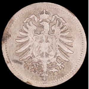 Germany. Empire 20 Reichspfennig 1875 F Stuttgart Silver