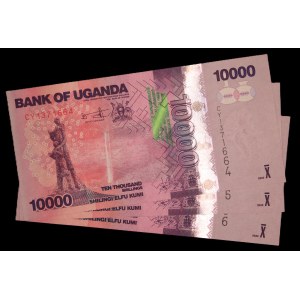 Uganda. 3 Pcs of 10000 Shillings 2023