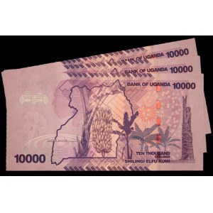 Uganda. 3 Pcs of 10000 Shillings 2023