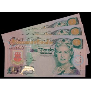 Gibraltar. 3 Pcs of 5 Pounds 2000 Commemorative
