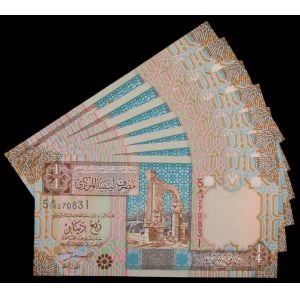 Libya. 7 Pcs of 1/4 Dinar 2002